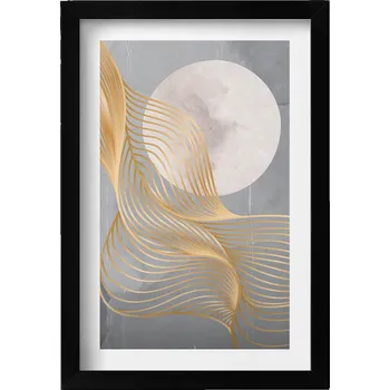 Obraz Obraz v černém rámu na zeď Abstraktní ilustrace měsíce 20x30 cm