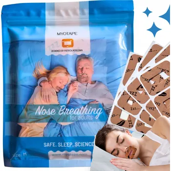 Pomůcka proti chrápání a spánkové apnoe Náplasti MyoTape béžové pro dospělé a dospívající proti chrápání a spánkové apnoe, velikost M