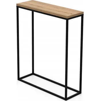 Stojan na květiny STOJÍCÍ KVĚTINÁČ STOJAN POLICE KONZOLOVÝ STOLEK NA KVĚTINY KOVOVÝ černý 70cm dub de