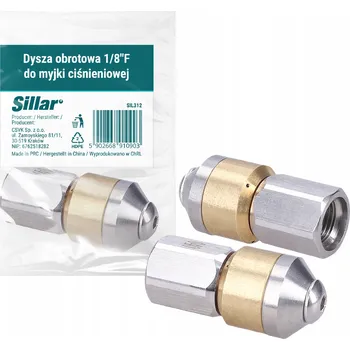 Příslušenství pro vysokotlaký čistič Rotační tryska Sillar 1/8"F, čisticí hlavice pro kanalizace