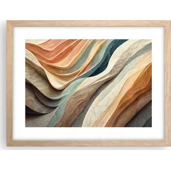 Obraz Obraz plakát v rámu světlý dub do obýváku 40x30 textura foto na zeď