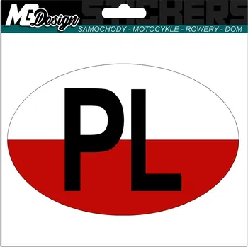 Samolepicí dekorace na vozidlo SAMOLEPKA Grafika na auto PL POLSKA Poland Známka FLAGA 8,5x5,5