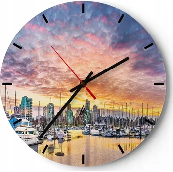 Hodiny Velké nástěnné hodiny 40x40 Krajina Skleněné hodiny Kulatý Tiché