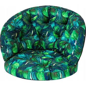 Podsedák Polštář na ratanové křeslo "Amanda", modré listy