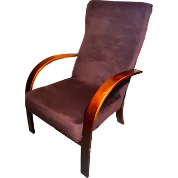 Napínací potah Elastický potah na křeslo FINKA, tmavě hnědý, velurový, silný, XL, hnědý