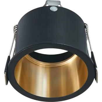 Halogenové Stropní Svítidlo Černé Zlaté Kulaté Zapuštěné LED GU10 MR16