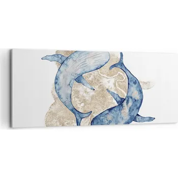 Obraz Foto obraz na plátně canvas 100x40 delfíni obývák ložnice na zeď velký