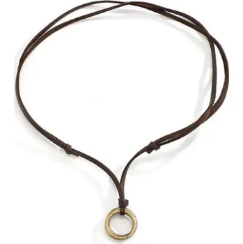 Přívěsek Přívěskynakrk.cz Náhrdelník kožený pánský KROUŽKY