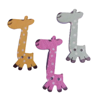 Knoflík Knoflík dřevěný - žirafa, Barva: Žlutá