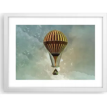 Obraz Obraz plakát v bílém rámu do obýváku 40x30 balon foto plakáty na zeď