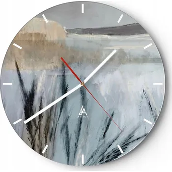 Hodiny Velké nástěnné hodiny na zeď 40x40 Světlé skleněné hodiny Kulatý Tiché