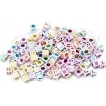 Dětské navlékací korálky Korálky písmenka barevné bílá kostka