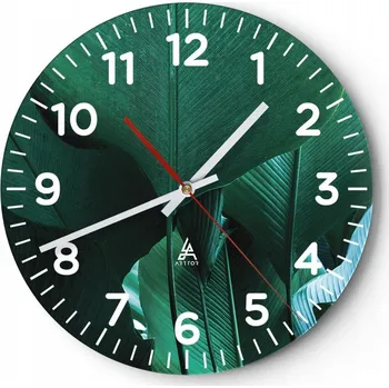 Hodiny Kuchyňské nástěnné hodiny 30x30 Banánovník Moderní skleněné hodiny Tiché