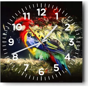 Hodiny Kuchyňské nástěnné hodiny 30x30 Abstrakce Skleněné hodiny do obýváku Moderní Tiché