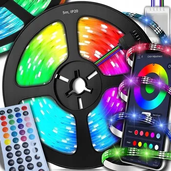 LED osvětlení LED pásek Galaxia 5 m vícebarevný 12,10 W s dálkovým ovládáním a aplikací
