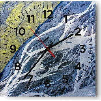 Hodiny Kuchyňské nástěnné hodiny 30x30 Abstrakce Skleněné hodiny do obýváku Moderní Tiché