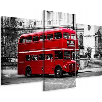 Obraz Obraz TRYPTYCH Britský Autobus Dekorace 3D 90x60
