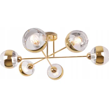 Závěsné svítidlo Light Home Asturia zlaté, 6 žárovek, patice E27