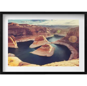 Obraz Dekorativní nástěnný obraz v rámu s grafikou Jezero Powell, USA 70x50 cm