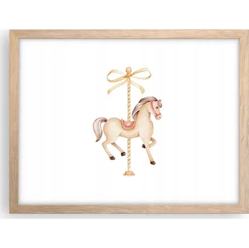 Obraz Obraz plakát v rámu světlý dub do obýváku 40x30 kůň foto plakáty na zeď