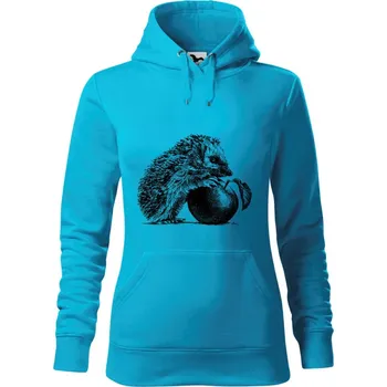 Dámská mikina Mikina - Ježek Barva: Modrá - tyrkysová (44), Velikost: S, Střih: Dámské