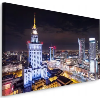 Obraz Obraz na plátně Varšava noční město budovy 70x50 cm