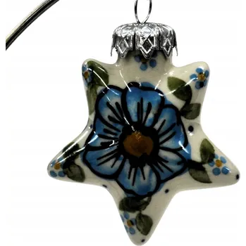 Vánoční ozdoba Keramická vánoční koule HVĚZDA Keramika Bolesławiec