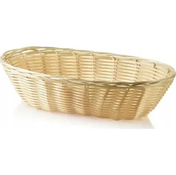 Obraz Ovální košík na stůl z polyratanu Sino, krémový