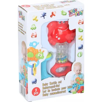 Hračka pro nejmenší Chrastítko pro děti, kojence, barevná sada