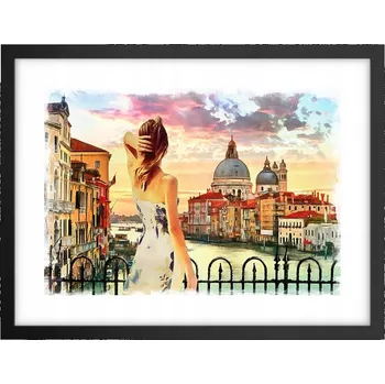 Obraz Obraz plakát v černém rámu do obýváku 40x30 foto města, plakáty na zeď