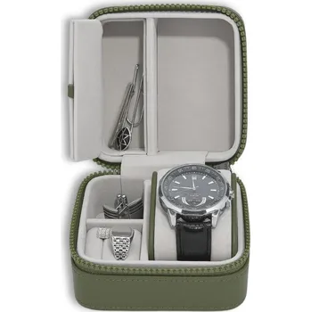 Šperkovnice Cestovní šperkovnice na hodinky a šperky Stackers Green Canvas Watch & Jewellery Box | zelená 76400