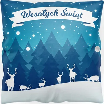 Polštář DEKORAČNÍ POVLEČENÍ NA POLŠTÁŘEK VÁNOČNÍ MOTIV 40x40 cm - POVLEK NA POLŠTÁŘEK S VÁNOČNÍM VZOREM DÁREK