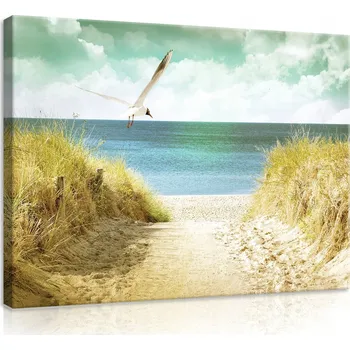 Obraz OBRAZ NA PLÁTNĚ CANVAS 60x40 PLÁŽ MOŘE RACEK