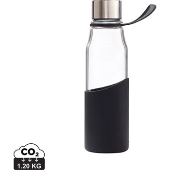 Láhev Štíhlá skleněná láhev na vodu VINGA - Černá, Firemní dárkové předměty s vlastním potiskem