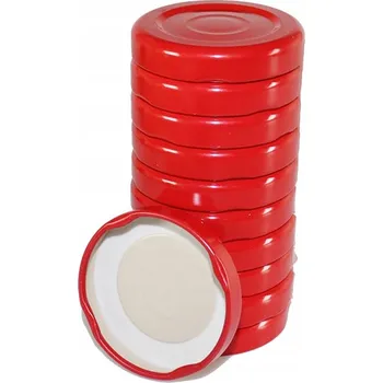 Obraz Šroubovací Šroubovací Víčka na sklenice a lahve, 10 kusů průměr 43, červené