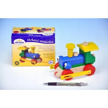 Dřevěná hračka Detoa Lokomotiva tahací/tlačná Junior 145 mm dřevěná 9