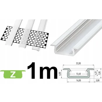 LED páska ALU profil pro LED pásek Z + difuzor 1m BÍLÝ