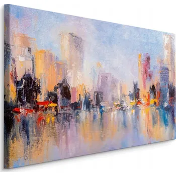 Obraz Obraz na plátně PANORAMA města abstrakce 90x60