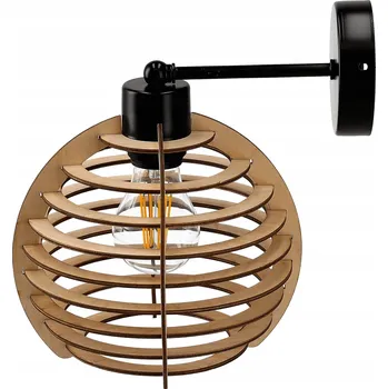 Nástěnné svítidlo Nástěnná lampa E27 pevná loft Dřevo koule