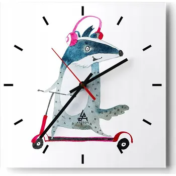 Hodiny Velké nástěnné hodiny 40x40 cm - Dětské skleněné hodiny, tiché