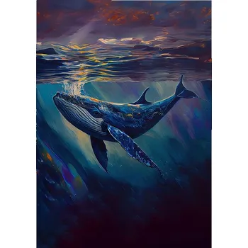 Obraz Obraz plakát do obýváku, ložnice 30x40 velryba foto plakáty bez rámu