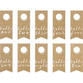 Obraz Čísla na stůl - závěsky na lahve 10 ks