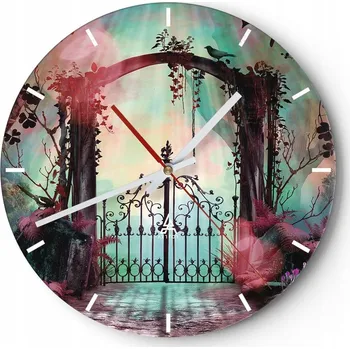 Hodiny Nástěnné hodiny do kuchyně 30x30 Fantasy Skleněné hodiny do obýváku Loft Tiché