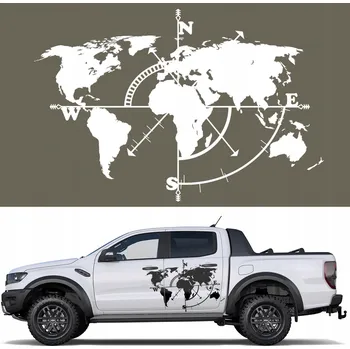 Šablona pro malování na auto MAPA JEEP OFF ROAD VĚTRNÁ RŮŽICE 94x62cm