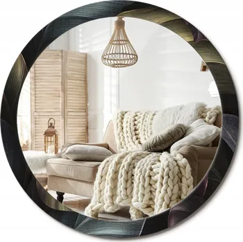 Zrcadlo Zrcadlo nástěnné s ozdobným rámem XXL 100 cm Tmavé tropické listy