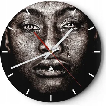 Hodiny Velké nástěnné hodiny na zeď 40x40 Žena Skleněné hodiny Kulatý Tiché