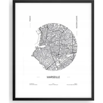 Obraz Foto obraz, plakát na zeď v černém rámu 40x50 mapa, plakáty do obýváku