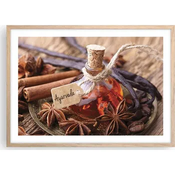 Obraz Plakát v rámu světlý dub do obývacího pokoje ložnice 70x50 skořice moderní obraz