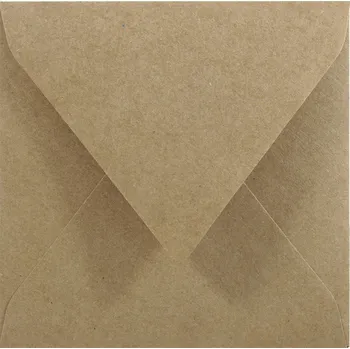 Obálka Čtvercové obálky 14,5 EKO Kraft delta hnědé 5 ks