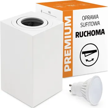 Bodové svítidlo Halogenové svítidlo čtvercové, nastavitelné + LED GU10